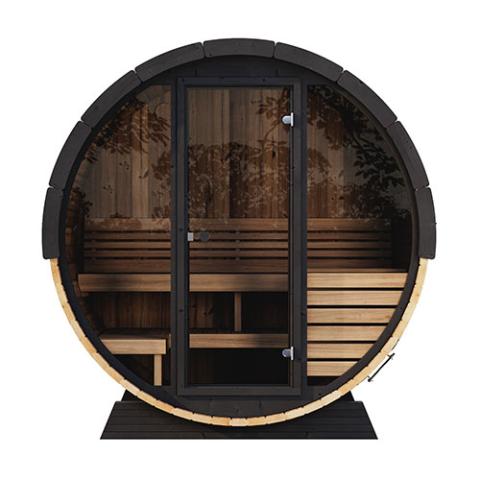 SaunaLife Ergo Elegance Series Sauna Barrel Glass Front, 4-Person - Sweet Life Saunas
