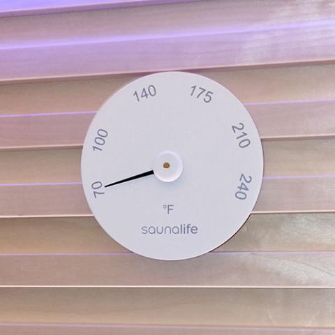 SaunaLife Wooden 1-Gallon Sauna Bucket Set with Wood Ladle and Thermometer, White - Sweet Life Saunas