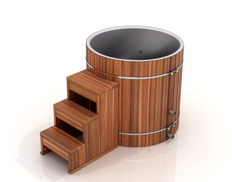 Dynamic Cold Therapy Cedar Barrel Cold Plunge with 316 Stainless Steel Tub DCT-B-042-USSPC