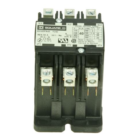 Mr.Steam Contactor, 50A, 3-Pole, 120V, 50/60, CU Series