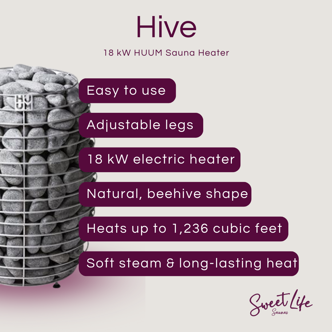 HUUM HIVE Series 18.0kW Sauna Heater with Stones and Control