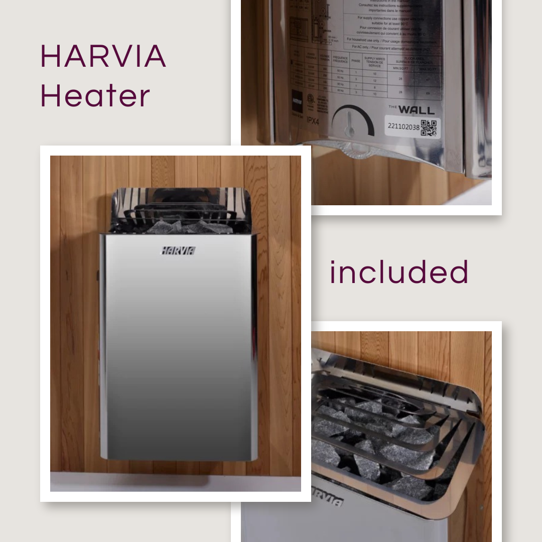 Harvia heater included