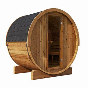 SaunaLife ERGO-Series Backyard Barrel Sauna 59"x81", 3-person - Sweet Life Saunas