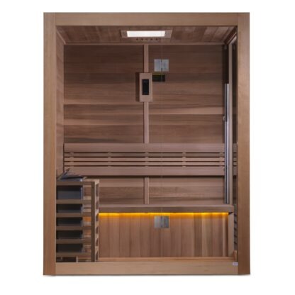 Golden Designs "Hanko Edition" 2-3 Person Traditional Sauna - Canadian Red Cedar Interior