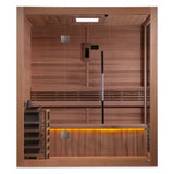 Golden Designs Forssa 3-4 Person Traditional Sauna Canadian Red Cedar Interior GDI-7203-01