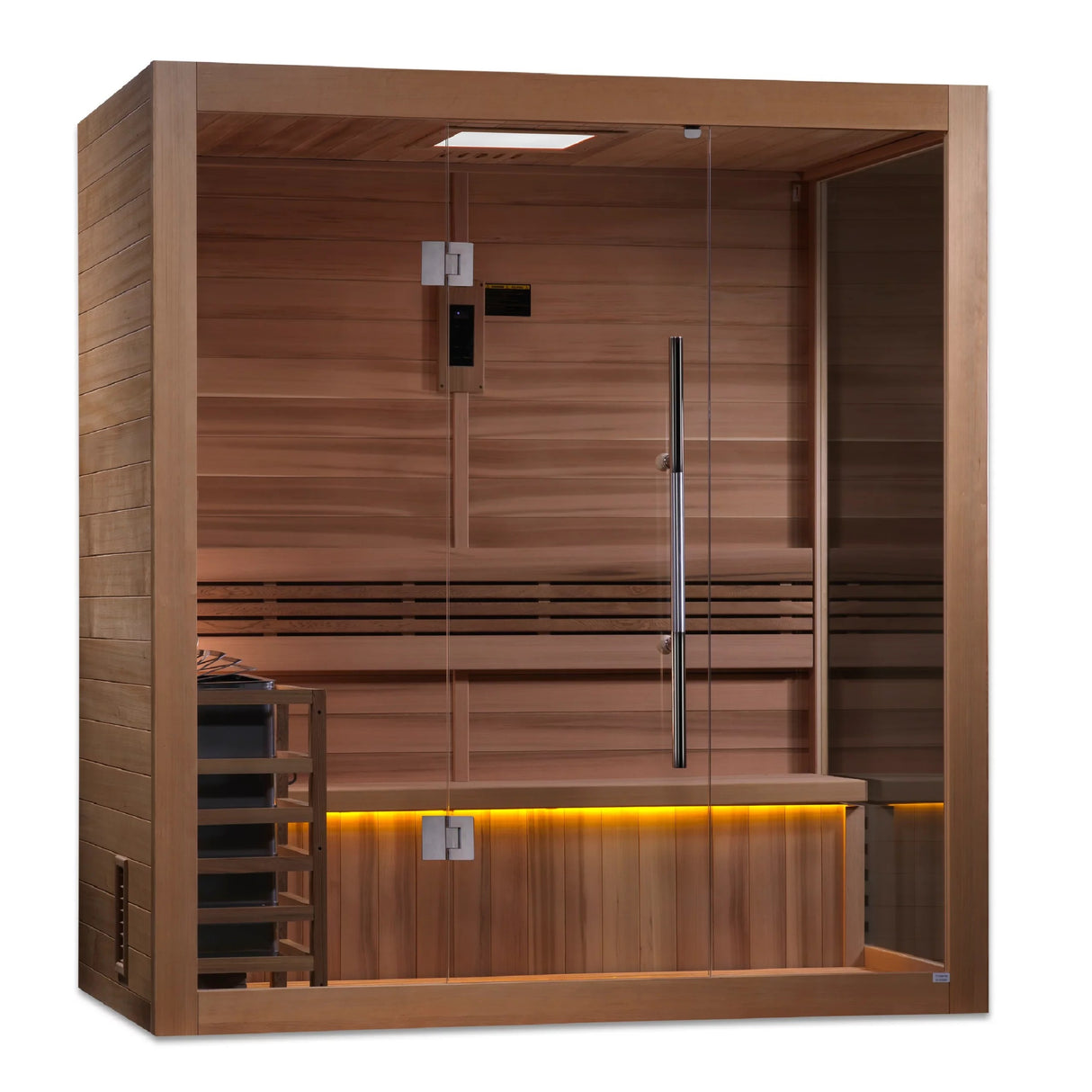 Golden Designs Forssa 3-4 Person Traditional Sauna Canadian Red Cedar Interior GDI-7203-01