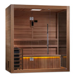 Golden Designs Forssa 3-4 Person Traditional Sauna Canadian Red Cedar Interior GDI-7203-01
