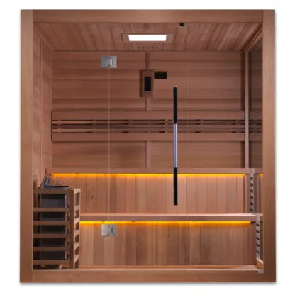 Golden Designs "Kuusamo Edition" 6 Person Traditional Sauna - Canadian Red Cedar Interior