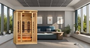 Golden Designs Sunrise 2 Person Full Spectrum Infrared Sauna with Himalayan Salt Bar GDI-8020-03