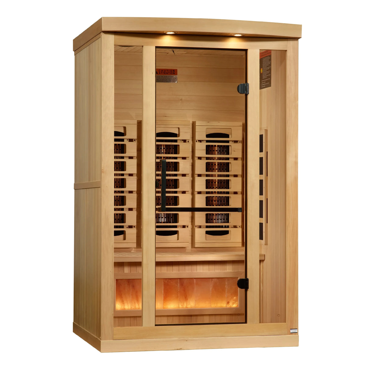 Golden Designs Sunrise 2 Person Full Spectrum Infrared Sauna with Himalayan Salt Bar GDI-8020-03