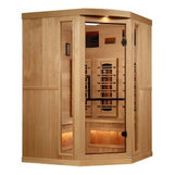Golden Designs Big Bang 3 Person Corner Full Spectrum Infrared Sauna with Himalayan Salt Bar GDI-8035-03