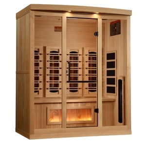 Home Saunas Golden Designs Orion 4 Person Full Spectrum Infrared Sauna with Himalayan Salt Bar GDI-8040-03