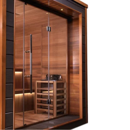 Golden Designs Bergen 6 Person Outdoor-Indoor Traditional Sauna - Comes with Heater, Stones, Controls, Lighting, and Bluetooth