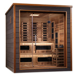 Golden Designs Karlstad 6 Person Outdoor-Indoor PureTech™ Hybrid Full Spectrum Sauna - Canadian Red Cedar Interior