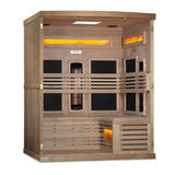 Golden Designs Eclipse 3 Person Near Zero EMF Full Spectrum Infrared Sauna with Himalayan Salt Bar GDI-8230-01