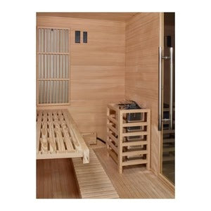 Golden Designs Soria 3 Person Indoor Hybrid Sauna Full Spectrum and Harvia Traditional Stove GDI-8330-01