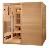 Golden Designs 2025 Toledo 6 Per Hybrid Sauna (Indoor). Full Spectrum and Harvia Traditional Stove