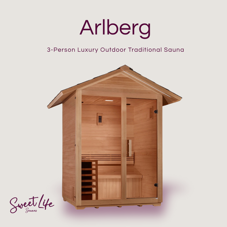 Golden Designs “Arlberg” 3-Person Outdoor Sauna Kit, Canadian Hemlock (84″ x 74″ x 97″)