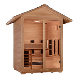 Golden Designs Carinthia 3 Person Hybrid PureTech™ Full Spectrum IR or Traditional Stove Outdoor Sauna Canadian Hemlock GDI-8123-01