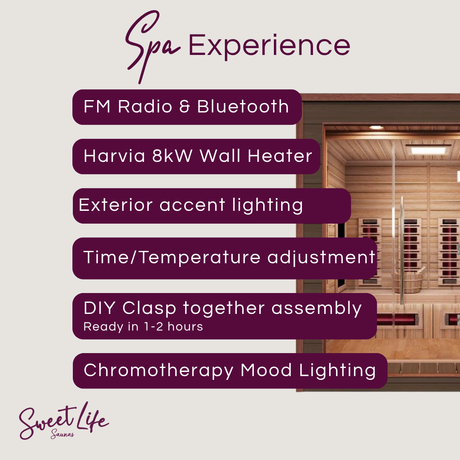 The Visby by Golden Designs, 3-Person, Hybrid Infrared and Steam Heater, Indoor-Outdoor Sauna Kit