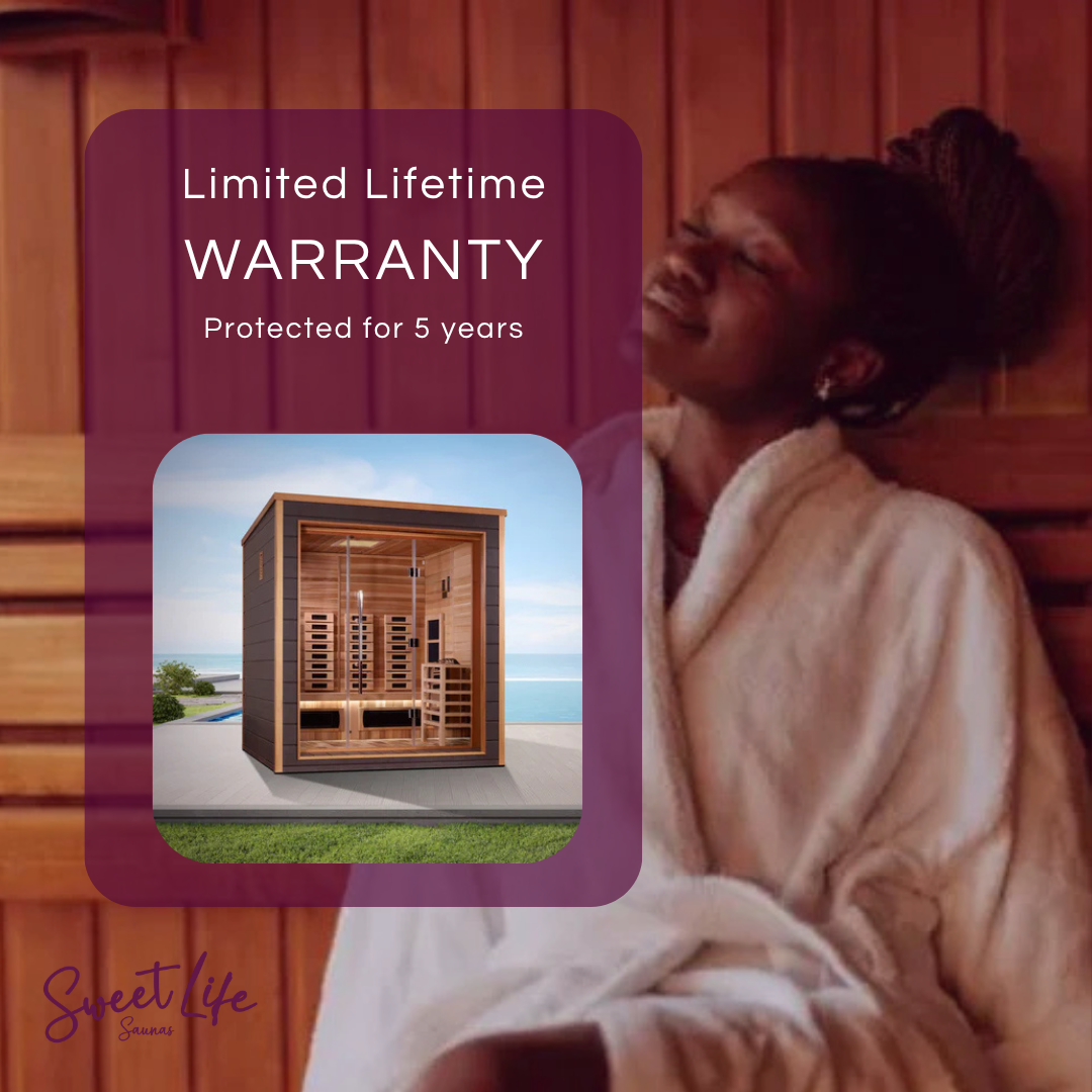 Golden Designs “Visby” 3-Person Indoor-Outdoor Hybrid Sauna Kit, Canadian Red Cedar Interior (79.2″ x 71″ x 88.3″)