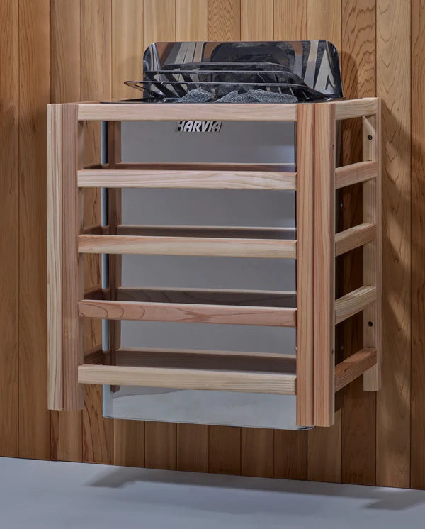 Golden Designs Kaskinen 6 Person Hybrid (PureTech™ Full Spectrum IR or Traditional Stove) Outdoor Sauna - Canadian Red Cedar Interior