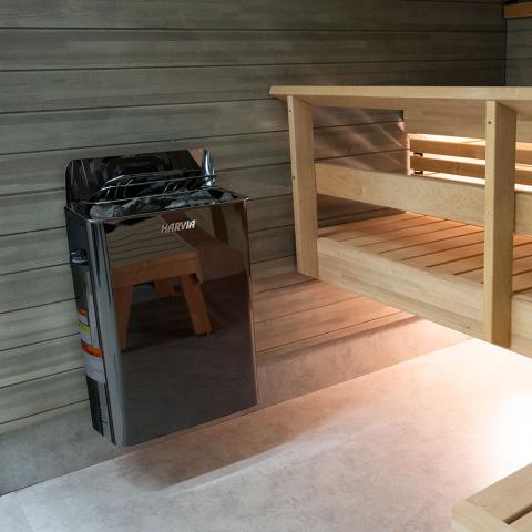 Harvia The Wall Series, 6kW, Sauna Heater, Black Steel - Sweet Life Saunas