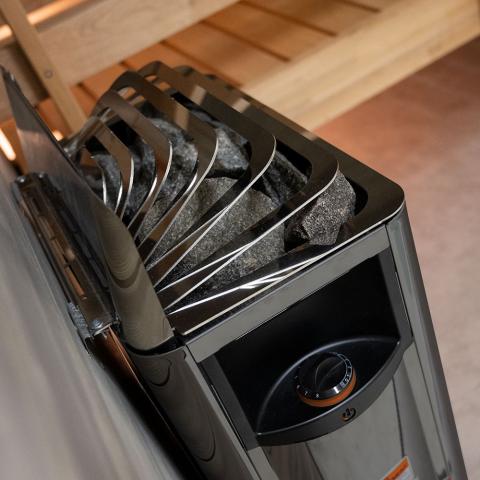 Harvia The Wall Series, 6kW, Sauna Heater, Black Steel - Sweet Life Saunas