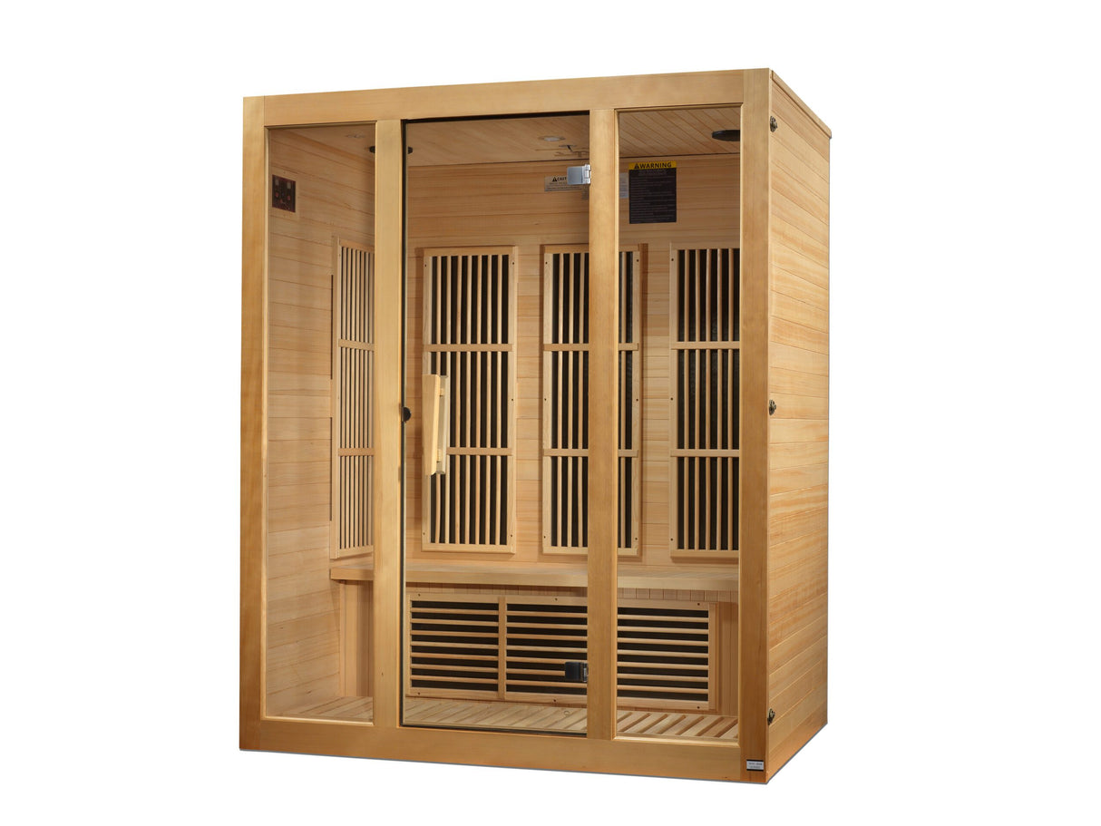 “Bellevue” 3 Person Near Zero EMF FAR Infrared Sauna Canadian Hemlock
