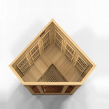 Maxxus 3 Person Corner Near Zero EMF FAR Infrared Sauna - Canadian Hemlock