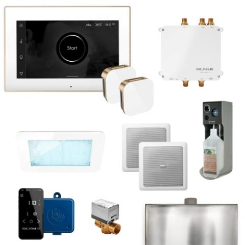 MrSteam Bliss Max Steam Shower Control Package with AromaGlass Steam Head