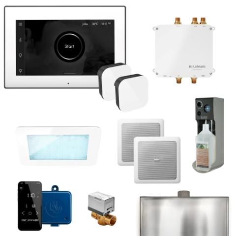 MrSteam Bliss Max Steam Shower Control Package with AromaGlass Steam Head