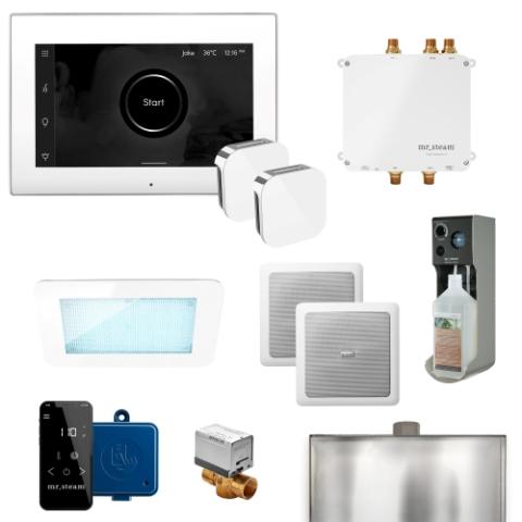 MrSteam Bliss Max Steam Shower Control Package with AromaGlass Steam Head