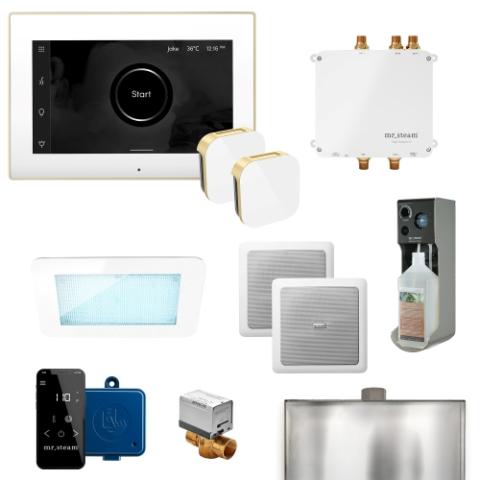 MrSteam Bliss Max Steam Shower Control Package with AromaGlass Steam Head