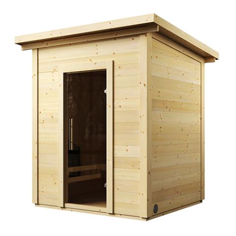SaunaLife Garden-Series Outdoor Home Sauna DIY Kit w/LED Light System, Up to 4 Persons - Sweet Life Saunas