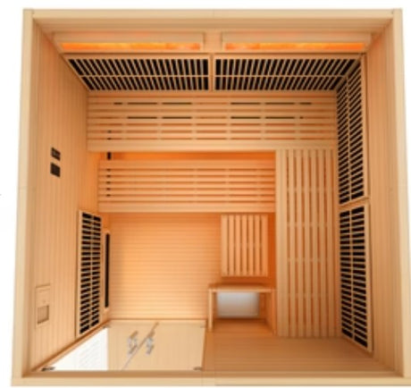 Golden Designs Toledo 6 Per Hybrid Sauna Wheelchair Accessible Indoor Full Spectrum and Harvia Traditional Stove GDI-8360-01